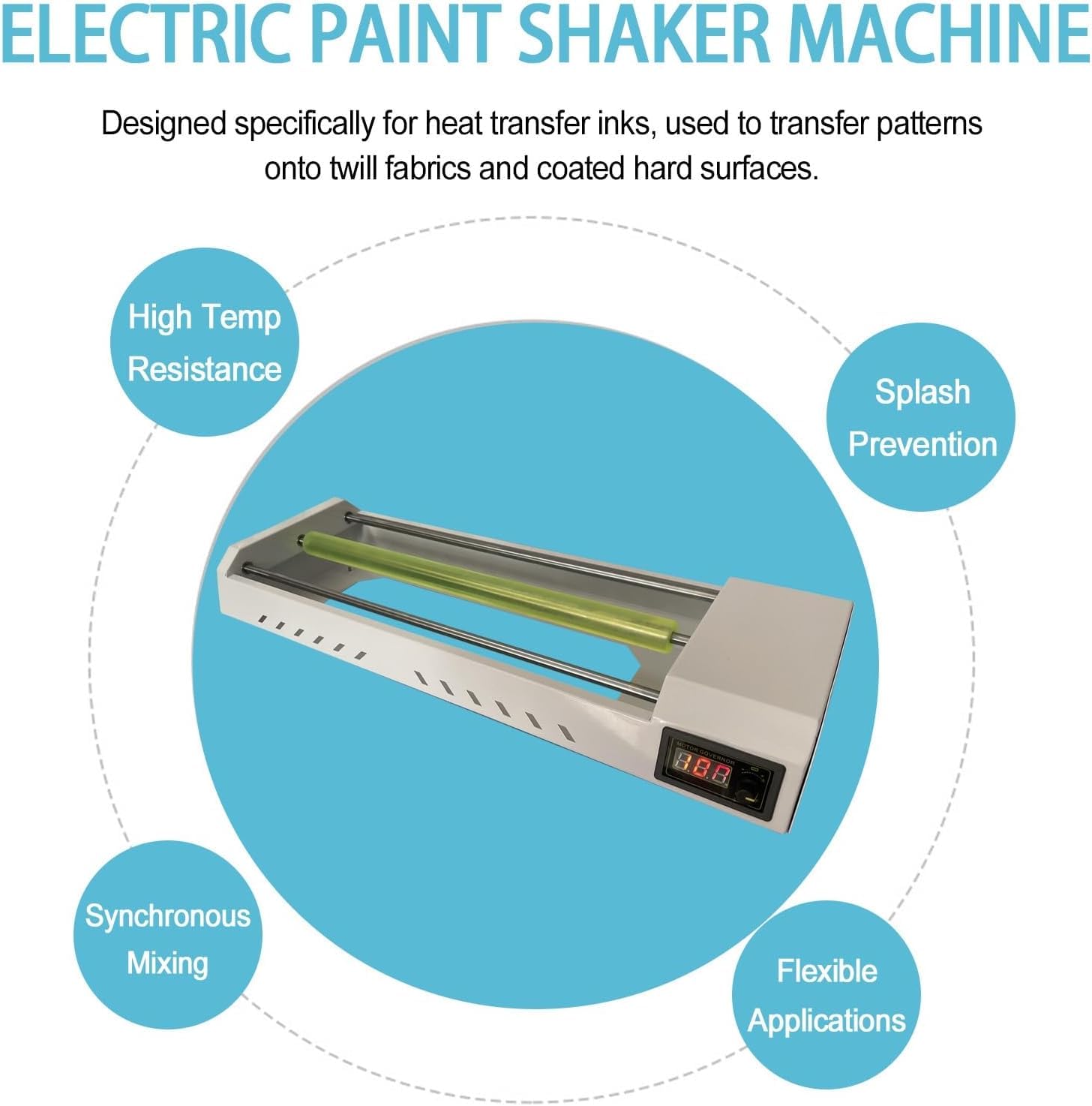Mezclador de pintura eléctrico para manualidades, pantalla digital, para botellas de tinta cilíndricas, pintura, mezcla de acuarela