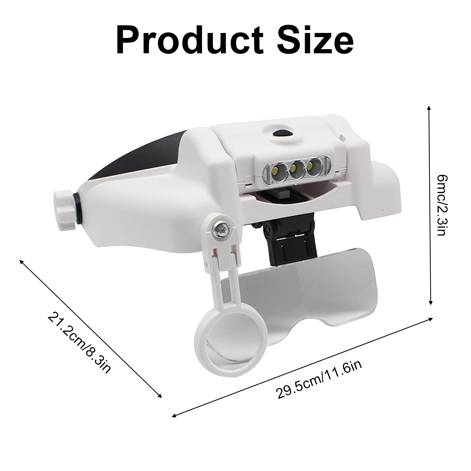 Magnifying Glasses with LED Headband Magnifier Rechargeable Hands-Free Head Mount Magnifying Glass 5 Lenses 1. 0X, 1. 5X - Image 2