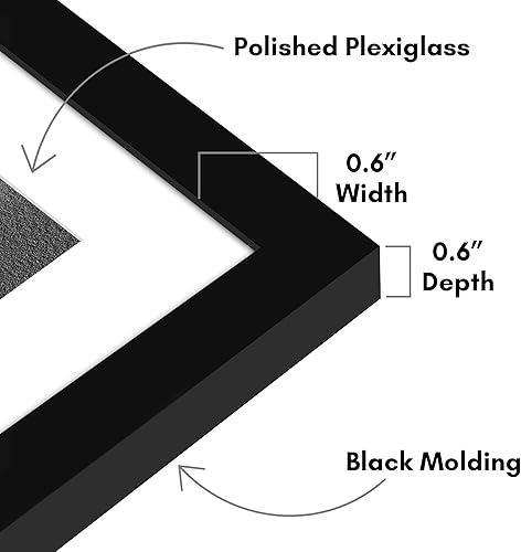 Vista 42 de Americanflat Portarretratos de 8 x 12 pulgadas con plexiglás pulido, juego de 2 portarretratos de 6 x 8 pulgadas con paspartú o para fotos de 8 x 12