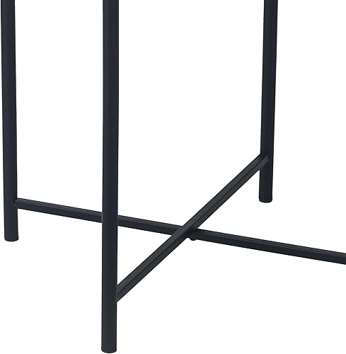 Miniatura 7 de Homebeez Mesa de bandeja negra, mesa auxiliar redonda, mesa decorativa para sofá, aperitivos, plantas de café, mesas decorativas para espacios
