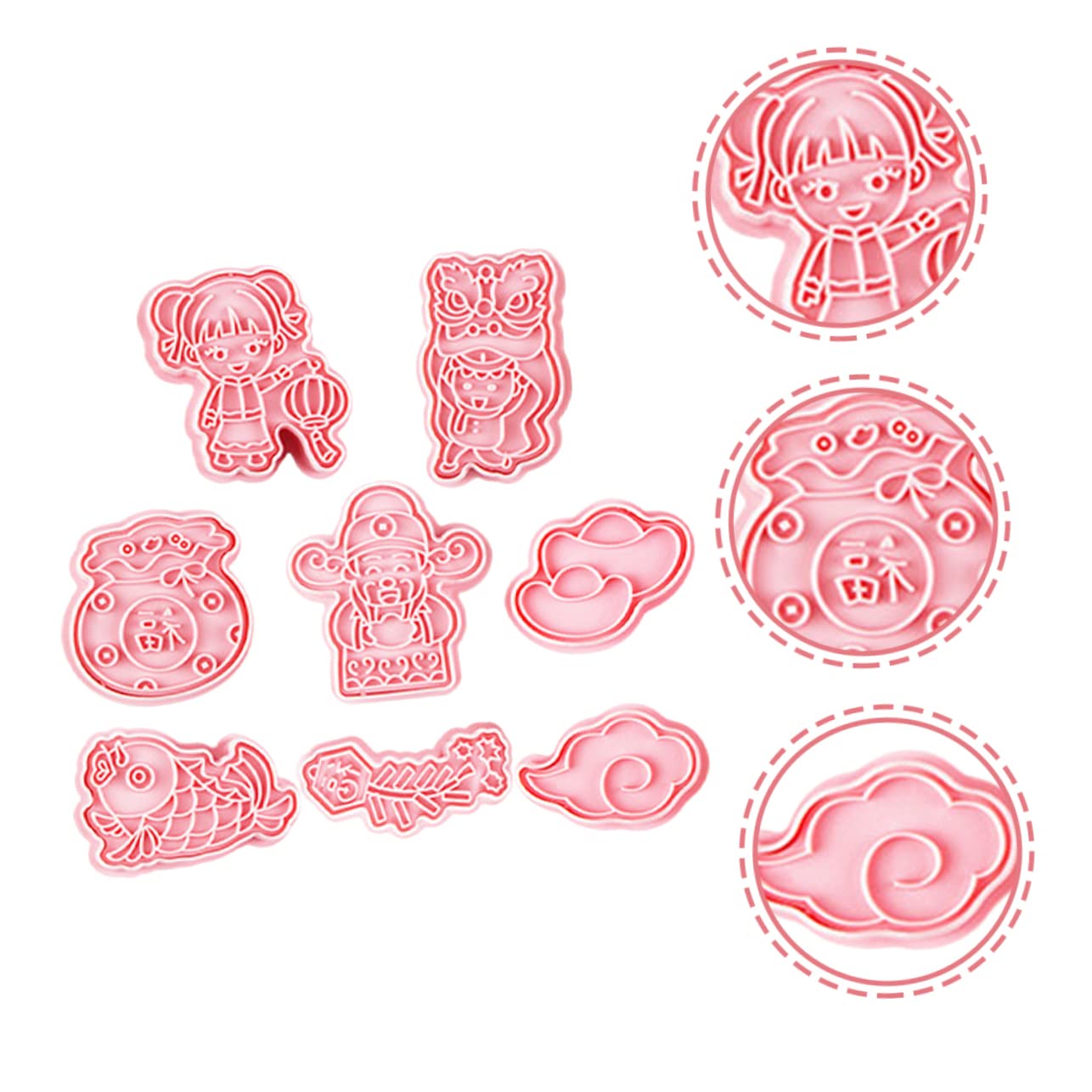 Cabilock 5 Juegos Molde De Galletas Cacerola Galletas De Chocolate Cortadores De Galletas Moldes De Fondant Horneando Plantilla De Galleta Galletas De Mantequilla El Plastico Rosa 8 Uds * 5
