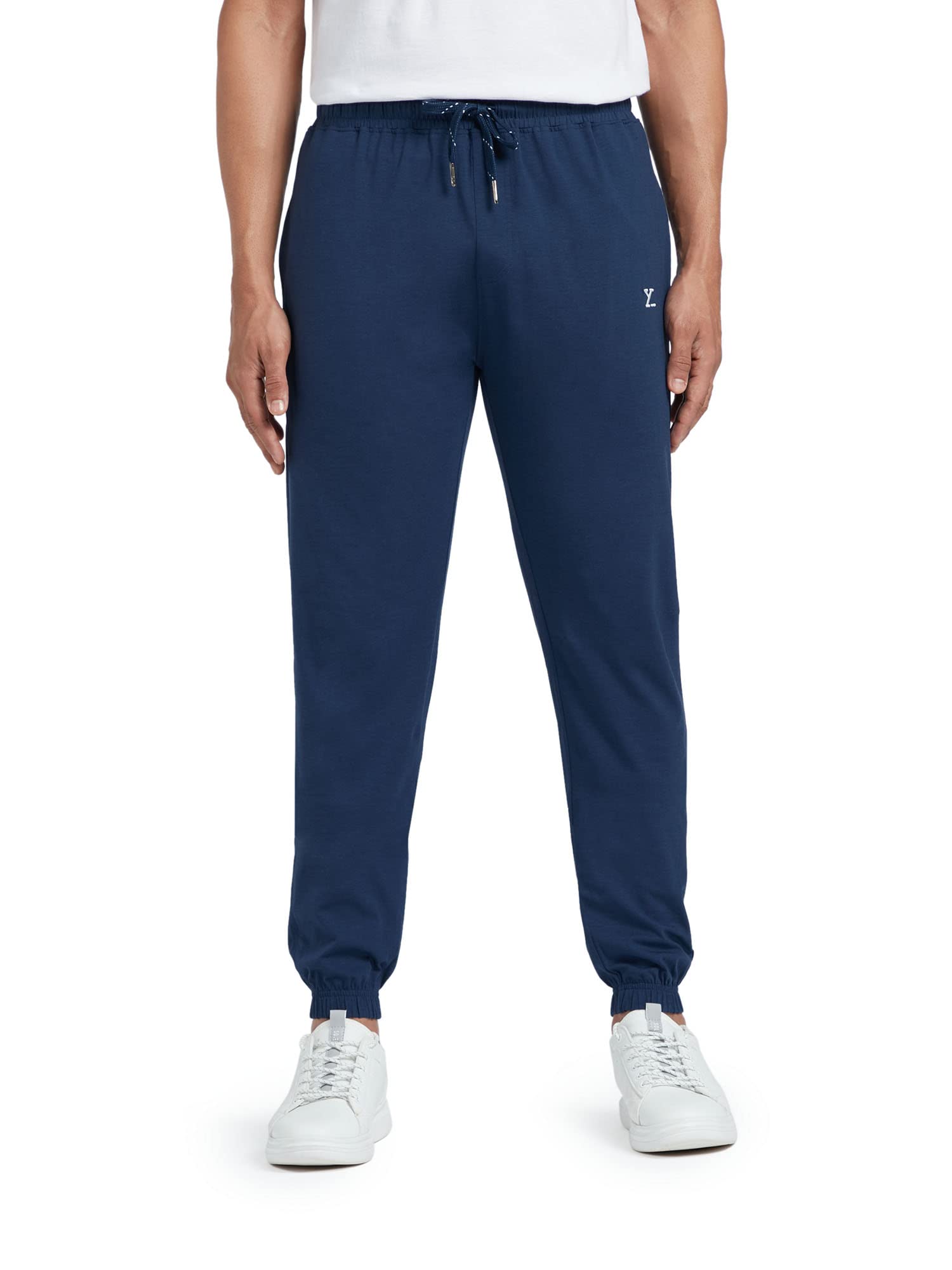 XYXX Athleisure Męskie bawełniane spodnie dresowe z modalu, pochłaniające wilgoć, wygodne, rozciągliwe, dopasowane, luźne dopasowanie, solidne spodnie dresowe z kieszenią na zamek błyskawiczny