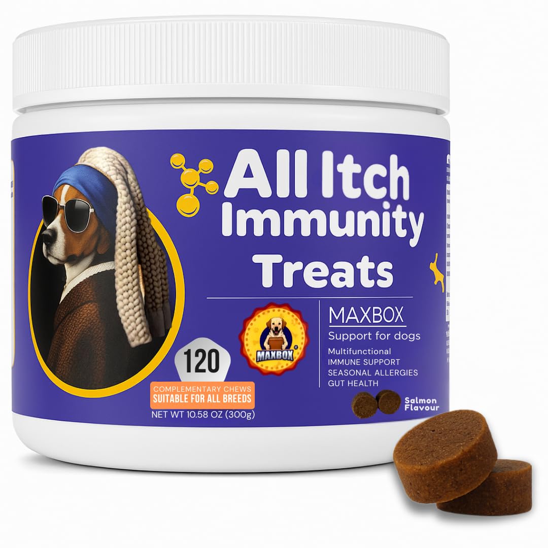 Itchy Dog Skin Relief & Immunity Treats, Powerful Dog Itchy Skin Relief for Itchy Skin Licking, Scratching, Soothe Itchy Paws