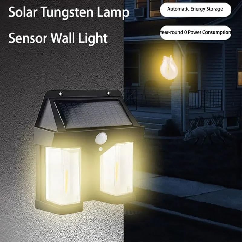 Image of Solar Wall Lights Outdoor | Motion Sensor Waterproof LED 3 Modes Sconce Solar Lamp | Auto-Charging Exterior Security Light for Porch, Patio, Garden, Balcony & Pathway (2)