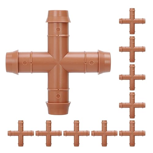 Cozy Tower Kit de riego por goteo de 10 piezas, piezas de accesorios de tubería de riego por goteo de 12 pulgada, conectores de púas de manguera de