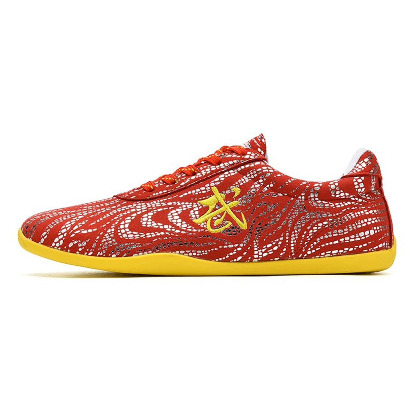 Tai Chi Kampfsportschuhe Weiß, rutschfest Chinesische Traditionell Trainer Kung Fu Schuhe für Herren Damen, Unisex Wing Chun Wushu Fitnessstudio Freizeitschuhe Sneaker (Size:38EU,Color:D)