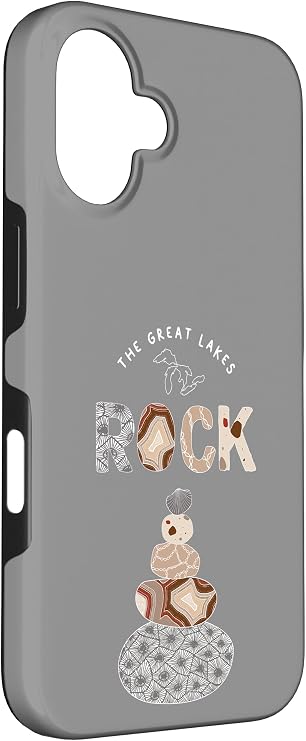 Great Lakes Rock Colored Rock Stack Petoskey Stone Agate Case for iPhone 16