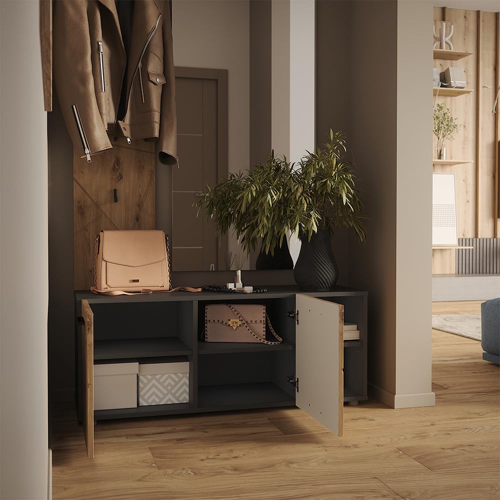 Vicco Armoire à Chaussures Irma, Anthracite/Artisan, 106x43cm