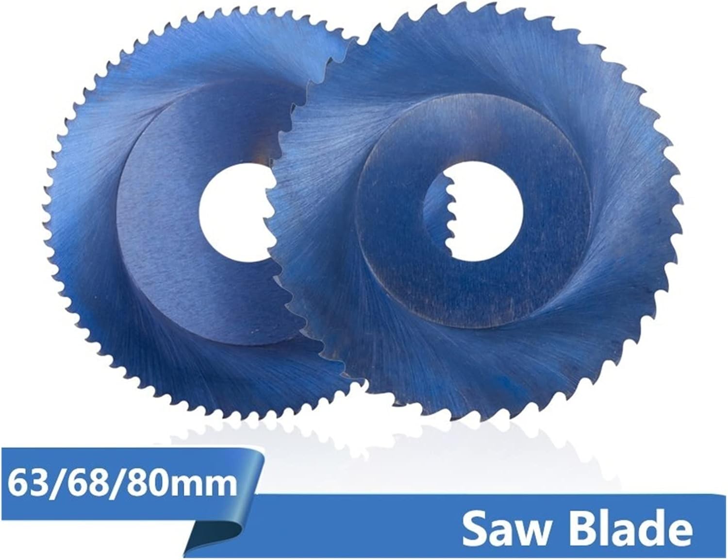 2pcs Circular Saw Blade, Blue Coated Orbital Cutting Machine Saw Blade 63/68/80mm 44/64/72/80T Metal Pipe Cutting (Size : 68x1.6x16mm 72T)
