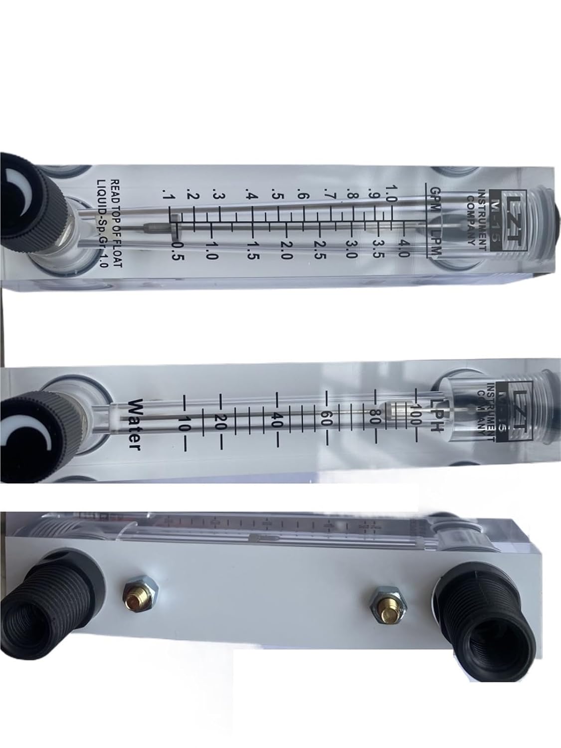 1pcs LZM-15T PMMA Liquid Flowmeter Water Flow Meter Panel Rotameter with Control Valve 0.2-2LPM .2-3LPM .5-4LPM 1-7LPM 10-100L/H(0.2-2LPM)
