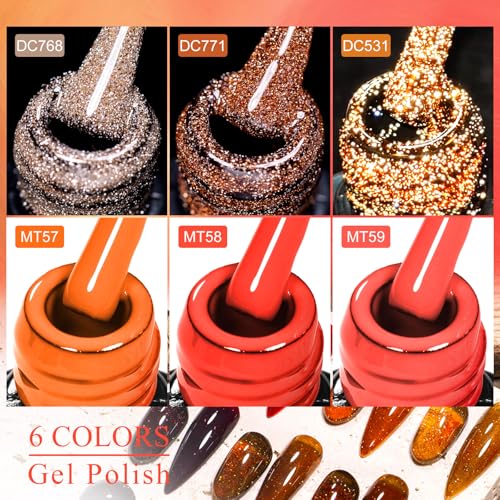 Set de 8 esmaltes en gel MTSSII naranja y coral miniatura 3