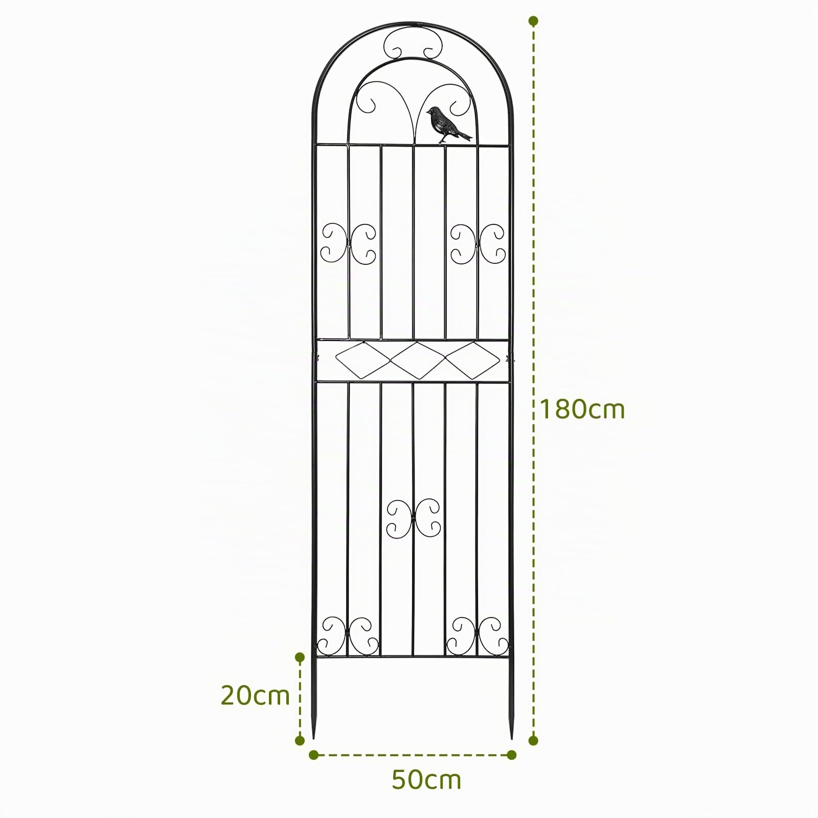 OUUTMEE Lot de 2 Treillis de Jardin en Métal, 180 x 50CM, Treillis pour Plantes Grimpantes, Clôture Décorative pour Plantes Grimpantes Extérieur