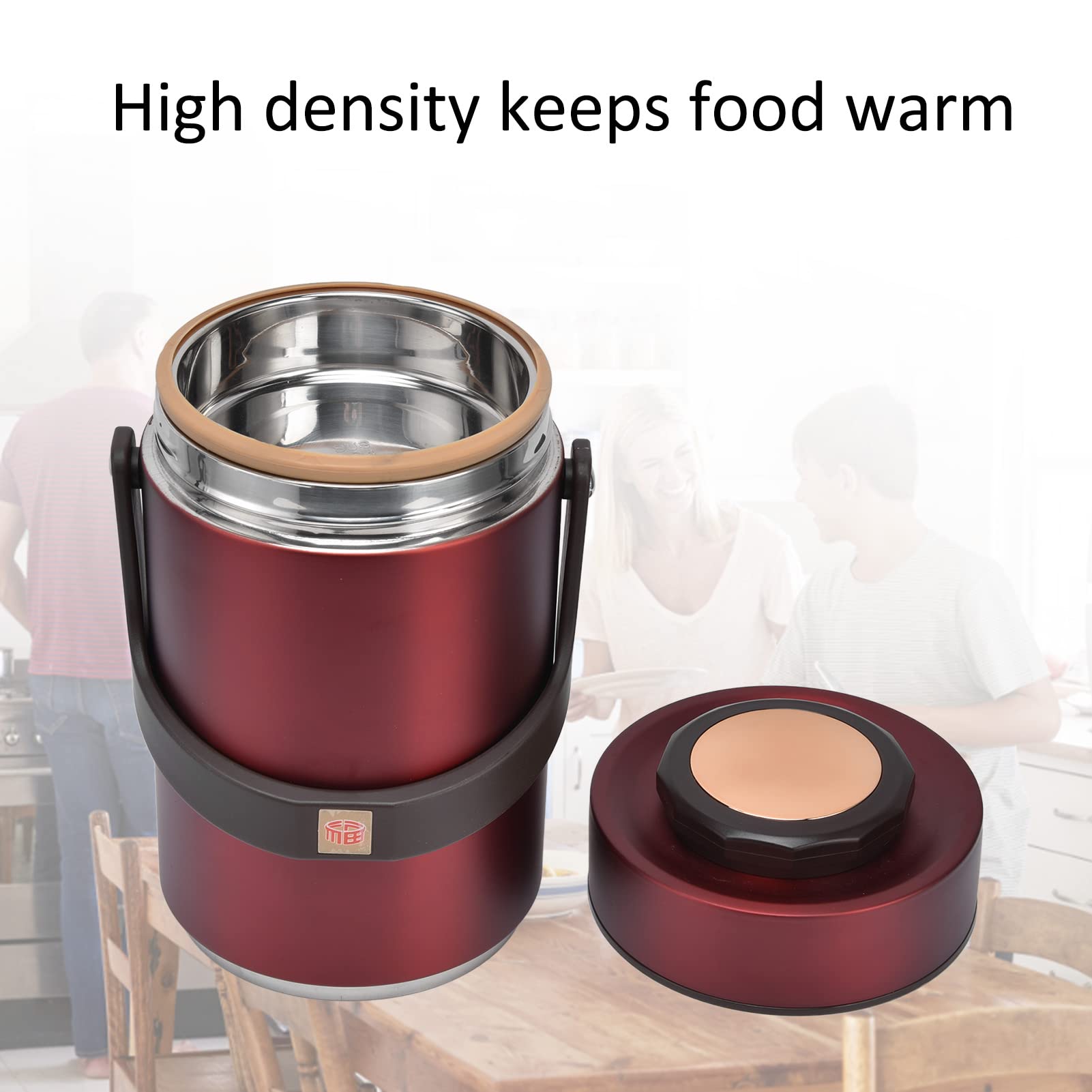 Vacuüm geïsoleerde voedselkruik, 304 roestvrijstalen lunchbox, 2.3