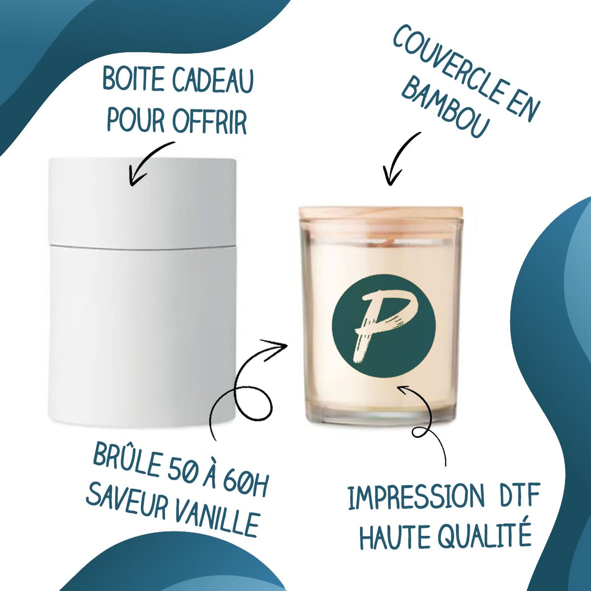 Bougie Cheffe Personnalisée Parfumée | Coffret Cadeau Retraite Secret Santa