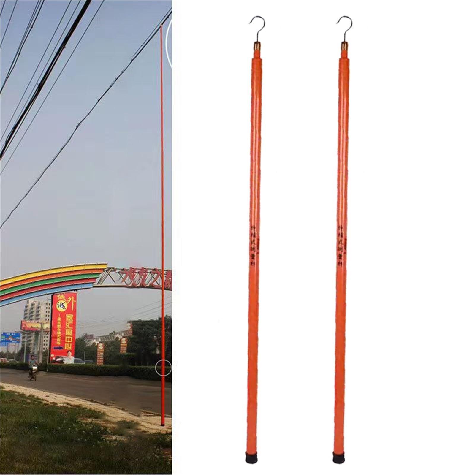 Lot De 1, 2 Ou 3 Bâtons De Mesure De La Hauteur pour Les Ouvriers du Bâtiment, Règle De Mesure en Fibre De Verre Non Conductrice, Bâton D'élévation pour Le Niveau(2pack,59ft/18m)