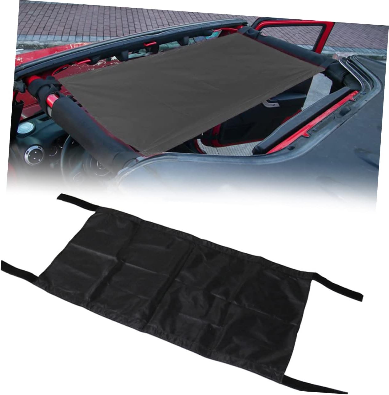 ibasenice 2pcs Portable Car Roof Hammock Sunshade Oxford Cloth Auto Roof Hammock for Jku Jlu Easy Install Lightweight for Outdoor Relaxation