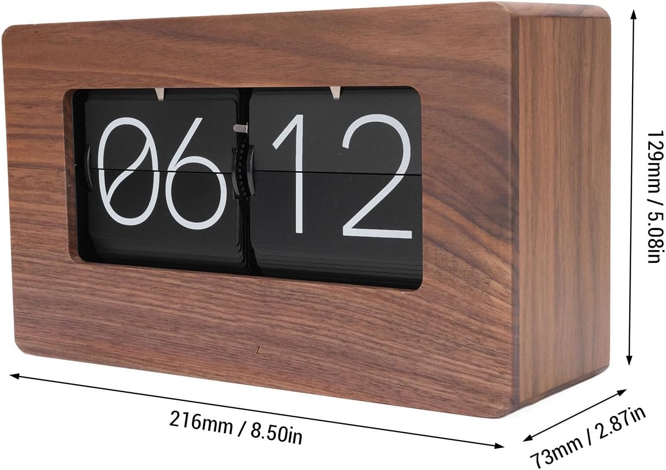 CHICIRIS Vintage Wooden Flip Clock, Retro Digital Mechanical Auto Flip Table Clock with Silent 24 Hour Display, for Living Room Bedroom Office Desk Decor