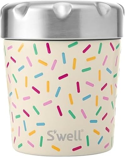 S'well Stainless Steel Ice Cream Chiller, 16oz, Sweet Sprinkle, Triple Layered Vacuum Insulated Container Keeps Ice Cream Frozen For Up To Four Hours, BPA Free