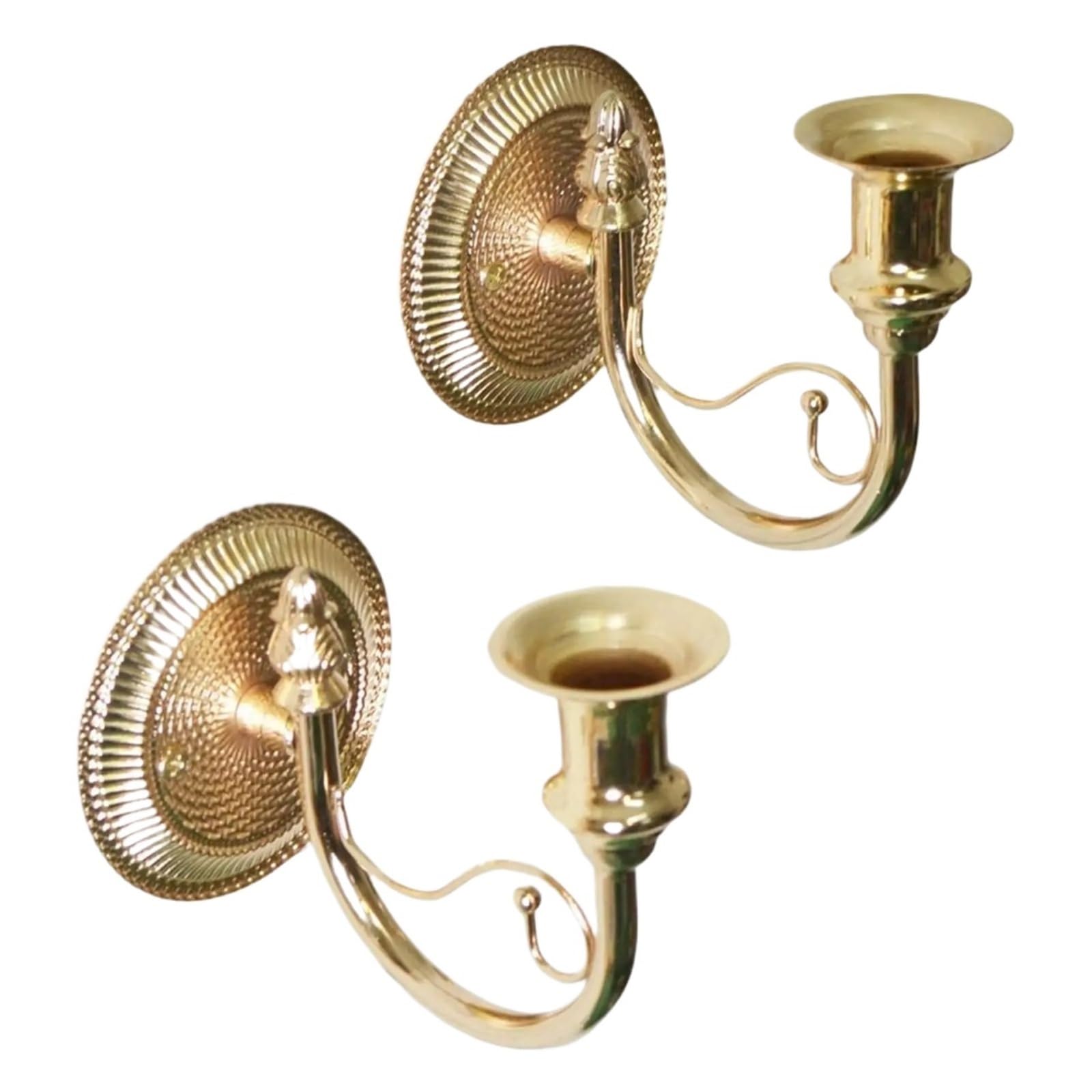 2Pcs Candle Sconces Art Candlestick Holder For Stick Candles Wall For Living Room Wedding Dining For Desktop Decoration(Gold)