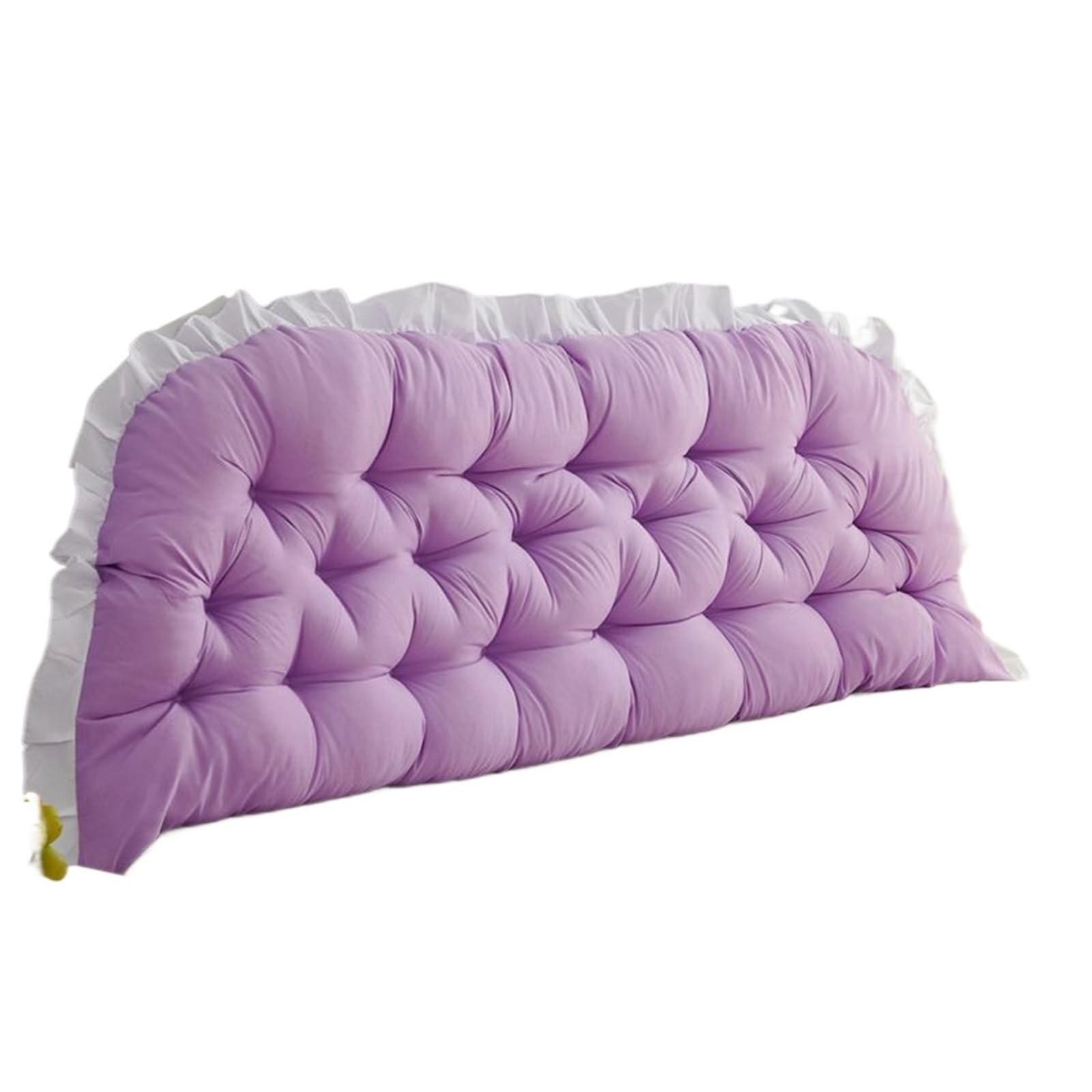 LPATEBCVU Ruffle Bed Backrest Student Dormitory Tatami Plush Cushion Soft Lace Headboard Neck Stuffed Pillow Body Bedside Back Bed Large Backrest(Purple,120X50CM)