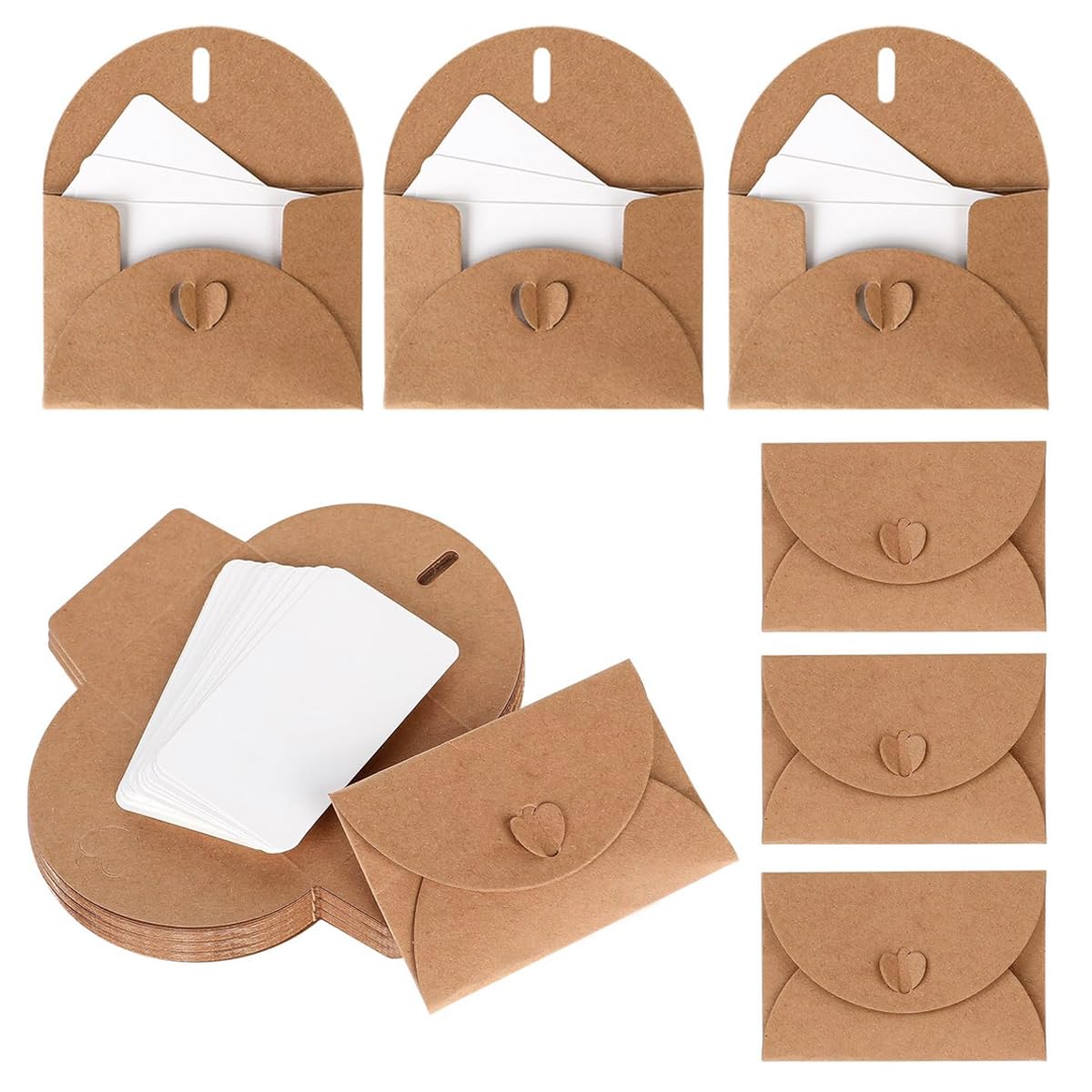 OFIFO® 50Pcs Envelopes with 50Pcs Blank Cards Greeting Card Envelopes 4.1x2.7 inches Hard Paper Envelopes for Gift Cards, Post Cards, Wedding Invitations, Letters-image-34