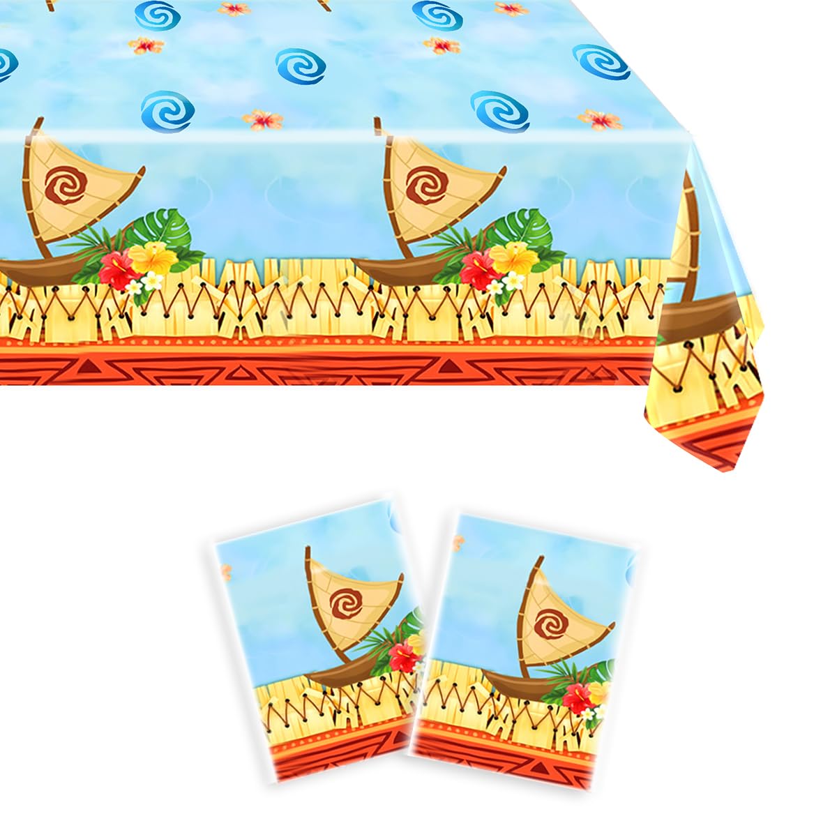 SHONHONG 2pcs Summer Ocean Party Tablecloths,42 * 71inch,Summer Beach Surfing Birthday Decoration Supplies