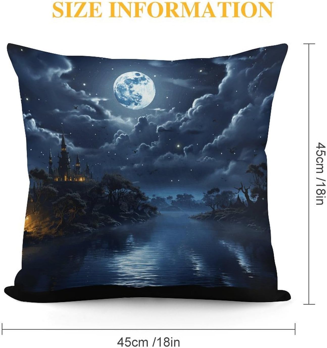 Moonlit Night Pillow Cover Square Pillow Case image 2