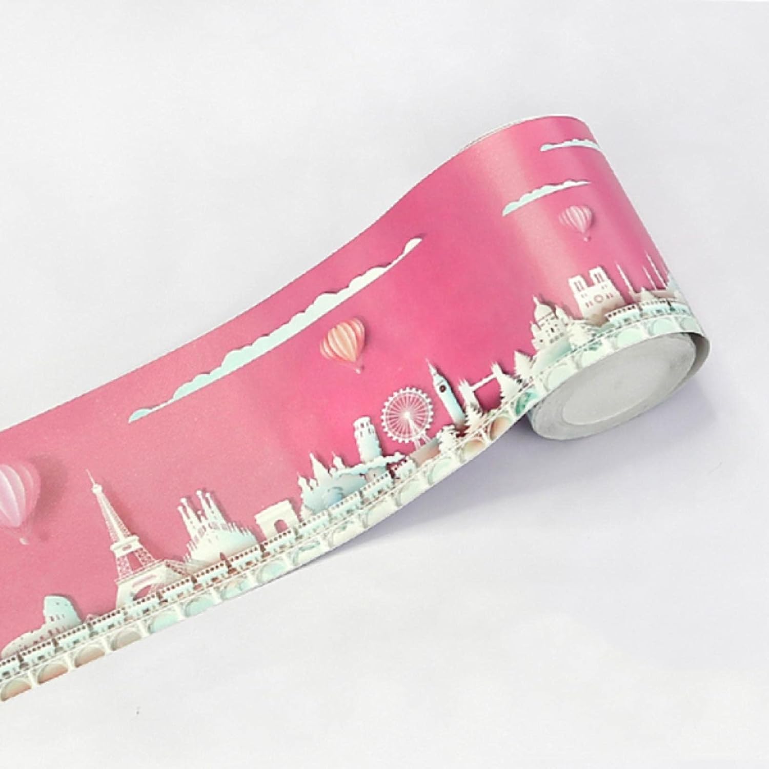 tooloflife Wallpaper Border Kitchen Border Stickers, Wall Decal Sticker Bathroom Kitchen Ceiling Backsplash Tiles Border for Kids Room Nursery School Classroom-Pink tooloflife Wallpaper Border Kitchen Border Stickers, Wall Decal Sticker Bathroom Kitchen Ceiling Backsplash Tiles Border for Kids Room Nursery School Classroom-Pink