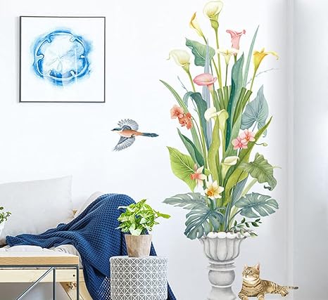 Amazon Lrjqj ウォールステッカー 植物 ウォールペーパー 2枚セット 壁紙シール 北欧 インテリア おしゃれ 観葉植物 壁紙 ウォールステッカー リビングルーム 防水 おしゃれ Pvc素材 耐久性 屋内植物 リビング 室内 インテリア内装用 U ウォールステッカー オンライン通販