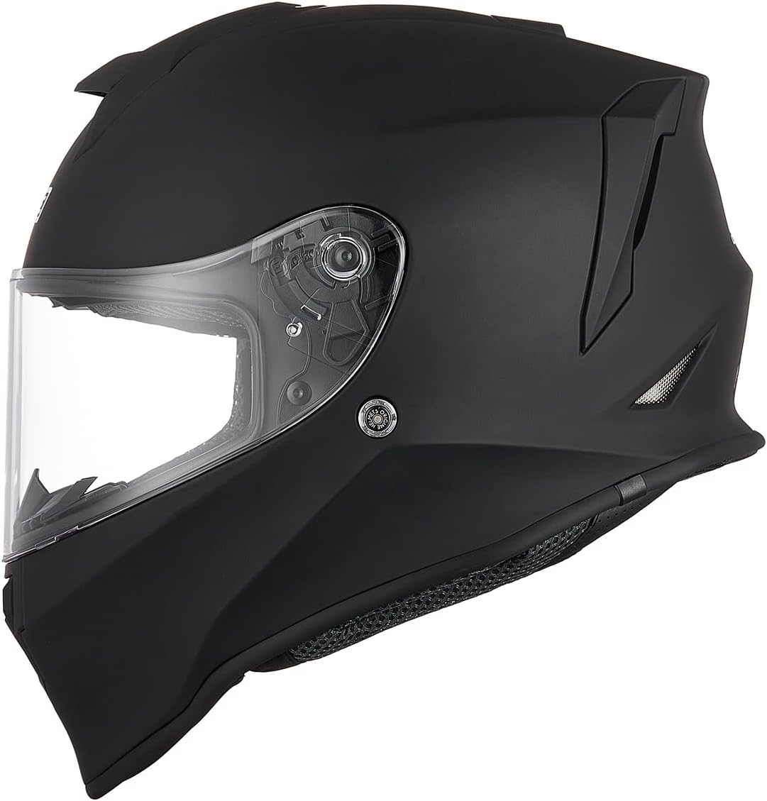 origine on road full face motorcycle helmet, dot approved flat black x-large