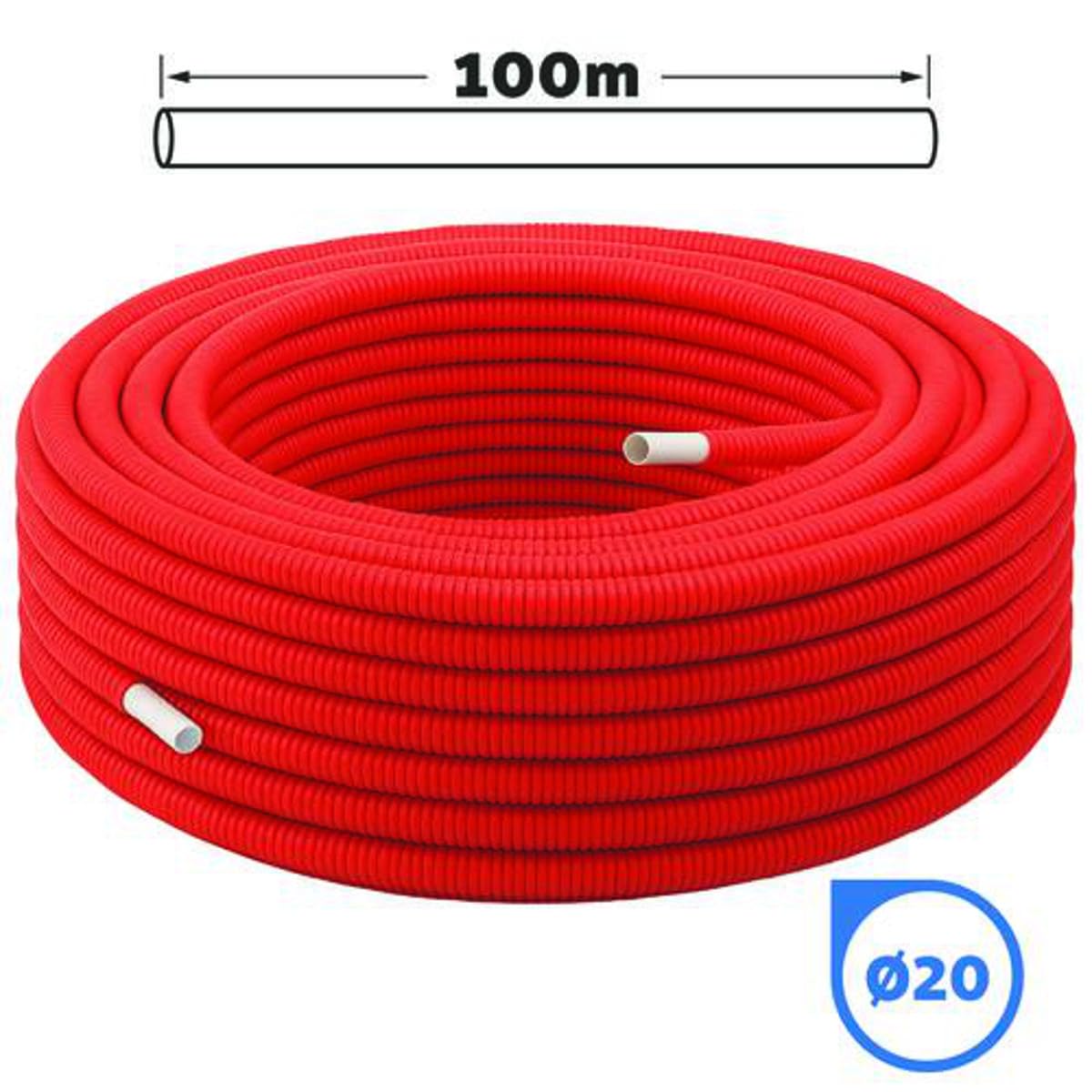 SOMATHERM FOR YOU - Rotolo Tubo Multistrato Preguainato Rosso Ø20 Lunghezza 100m - Acqua Calda e Fredda Sanitaria - Tmin 5°C/Tmax 100°C - Pressione Max 10 Bar - Barriera Antiossigeno