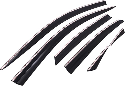 Miniatura 3 de Northern Prime - Deflectores de viento y viserasprotectores de lluvia hechos para Lexus NX 2015-2021_Acabado teñido ahumado estilo cinta (6 piezas)