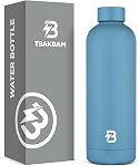 Bouteille d'eau isolée avec couvercle, 25 oz Bouteilles d'eau en en acier inoxydable métal réutilisables pour les voyages, sports, gymnastique, plein air (noir)