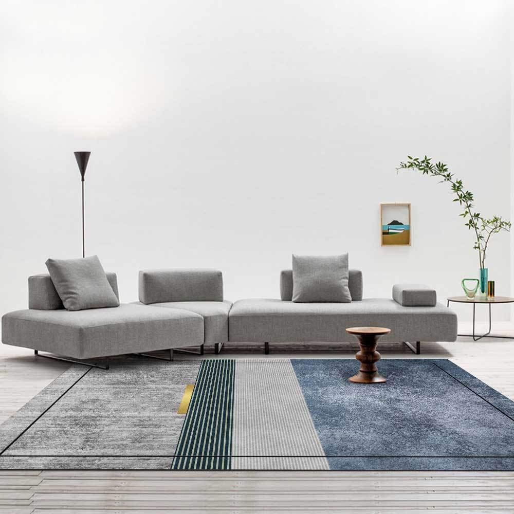 Moquette lavable en salon et chambre patchwork moderne 100x160