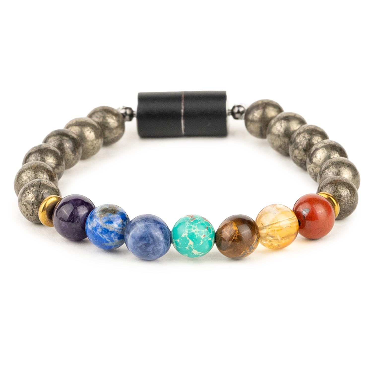 Mesmerize7 Chakra Healing Bracelet with Magsnap 2 Closure | Certified Natural Healing stones | 7 Chakra Bracelets Online For Men and Women | Durable MagSnap 2 Magnetic Closure | Lab-Tested Certificate & 6-Month Warranty Included.