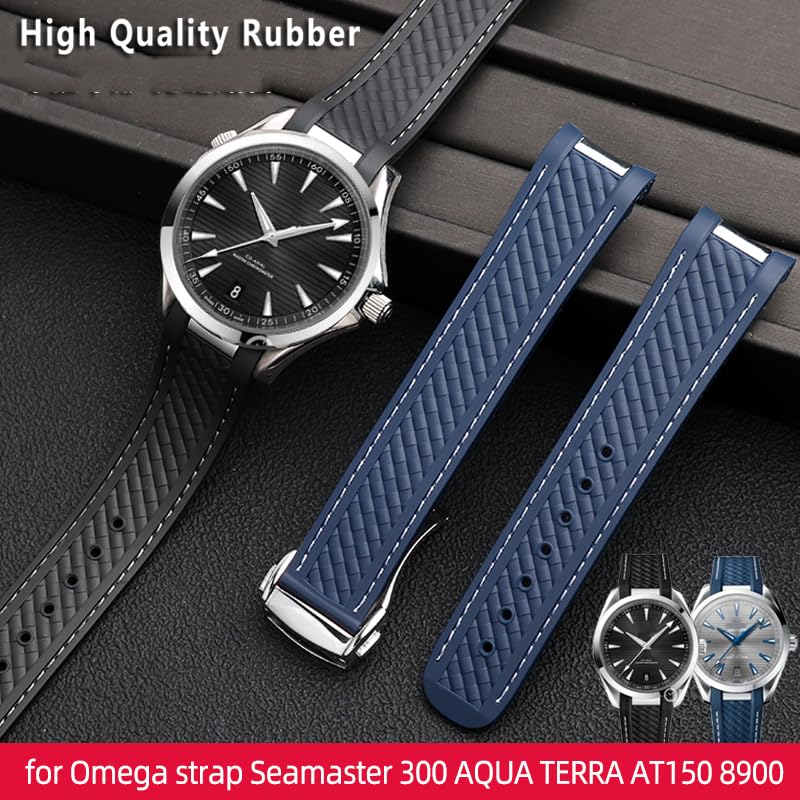 Bracelet montre silicone 20mm extrémité courbée finition métal - 4