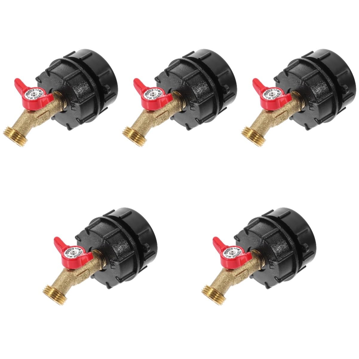 Happyyami 5 Piezas Adaptador IBC Barril IBC Conexión hermética IBC Accesorios del Tanque de Agua IBC Accesorios del Tanque IBC Equipo Grifo del Tanque IBC Adaptador de Tanque IBC Abdominales
