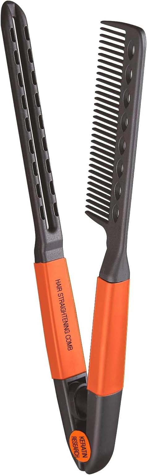 Hair Straightening Comb High Heat Resistant for Keratin Hair Treatment Flat Iron Spring Action for Speedy Flat Ironing Easy Styling