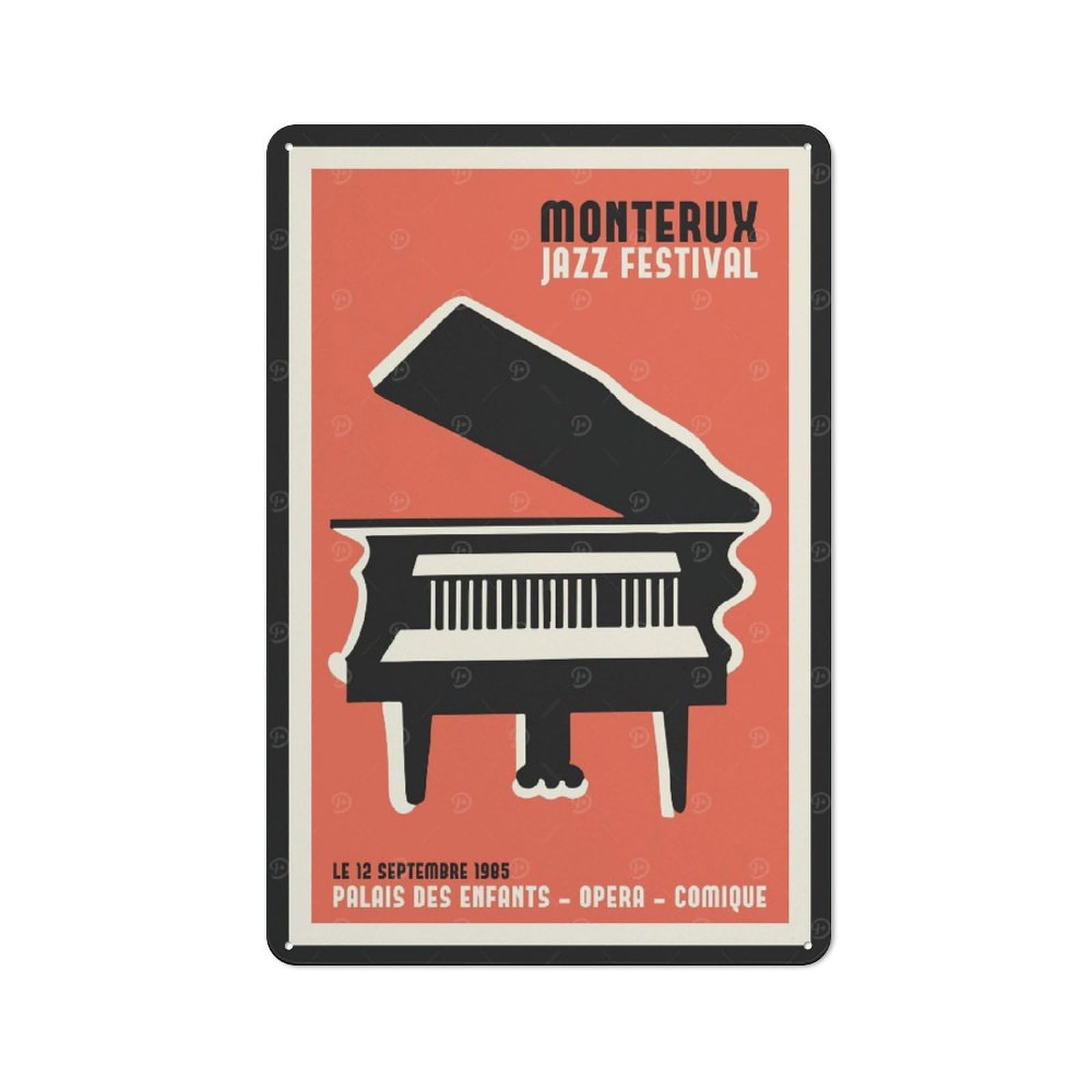 Junmoney Style Tin Wall Plaque 30X20cm With Montreux Jazz Festival For Studio Or Craft Room, Suited To Studio Decor Lovers