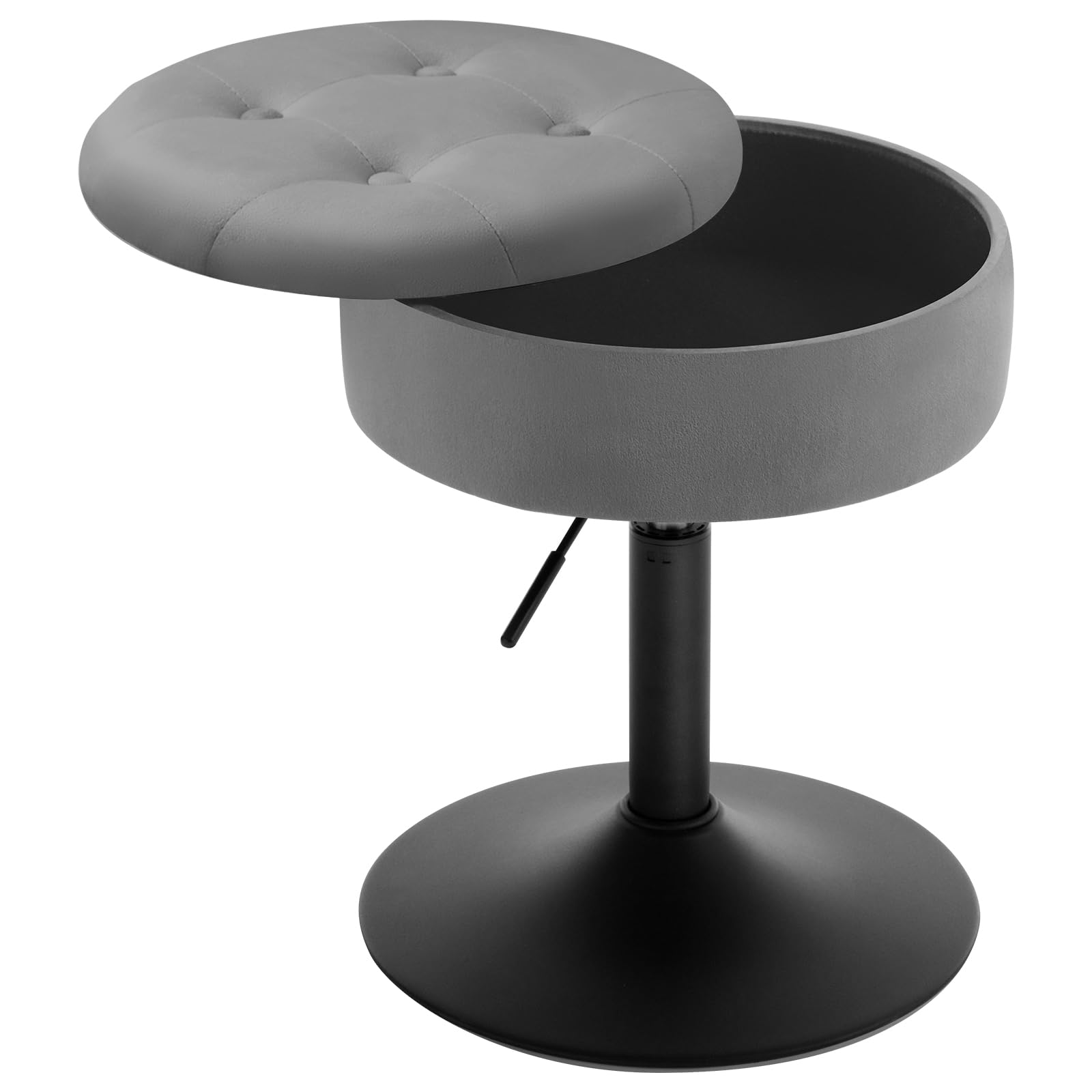 WOLTU Dressing Table Stools, Bar Stools, Removable Lid, Adjustable Height 49.5-65 cm, for Living Room and Bedroom, Dark Grey The Forest Stewardship Council