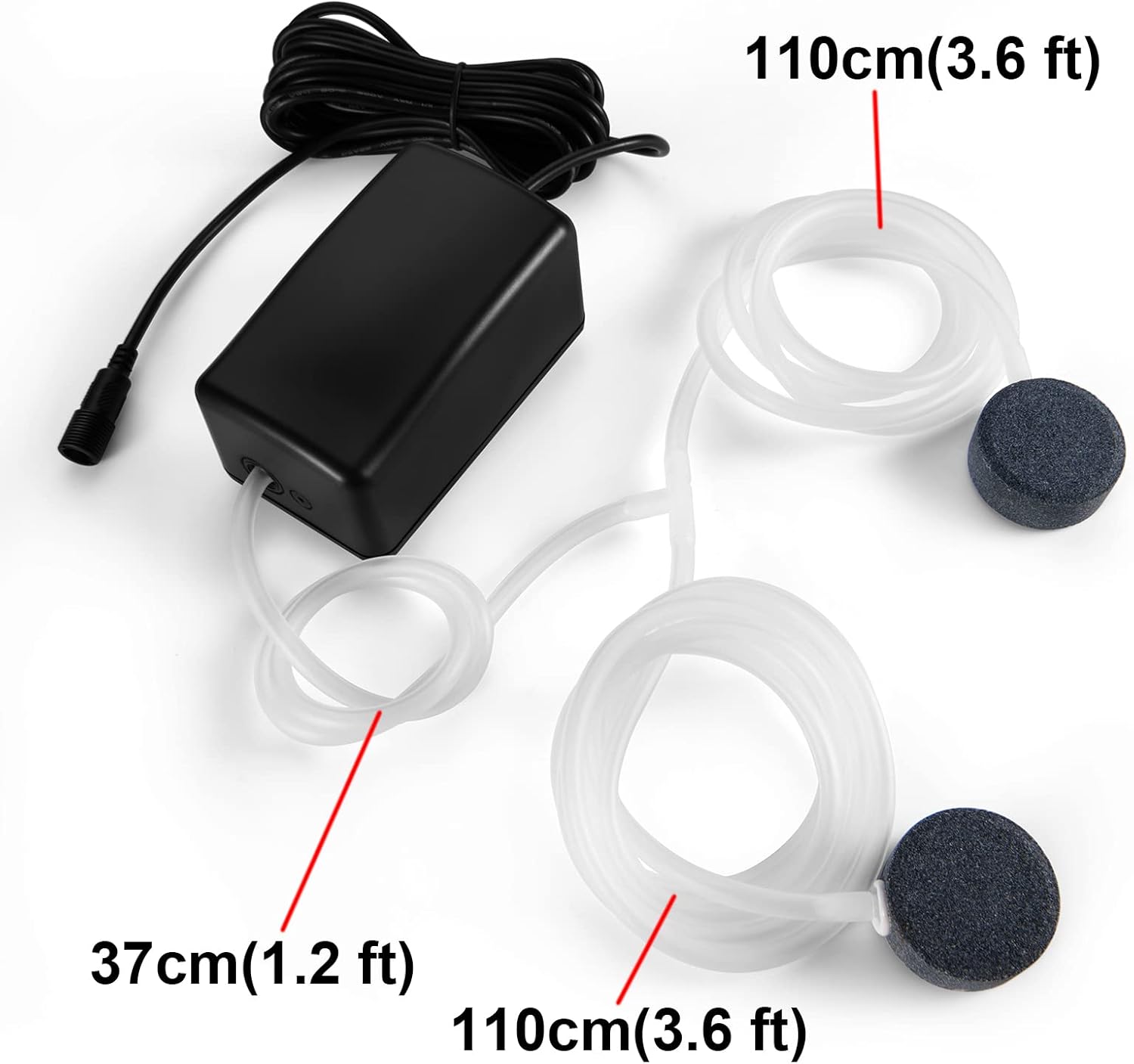 5W Solar Air Pump Bubbler for Fish Pond, 1 or 3 Days Air Output, 10 ft + 10 ft Cable, 3 Modes, 22.2GPH, Hoses Bubble Stone, Solar Aerator Oxygenator for Backyard Hydroponic, Aquaculture