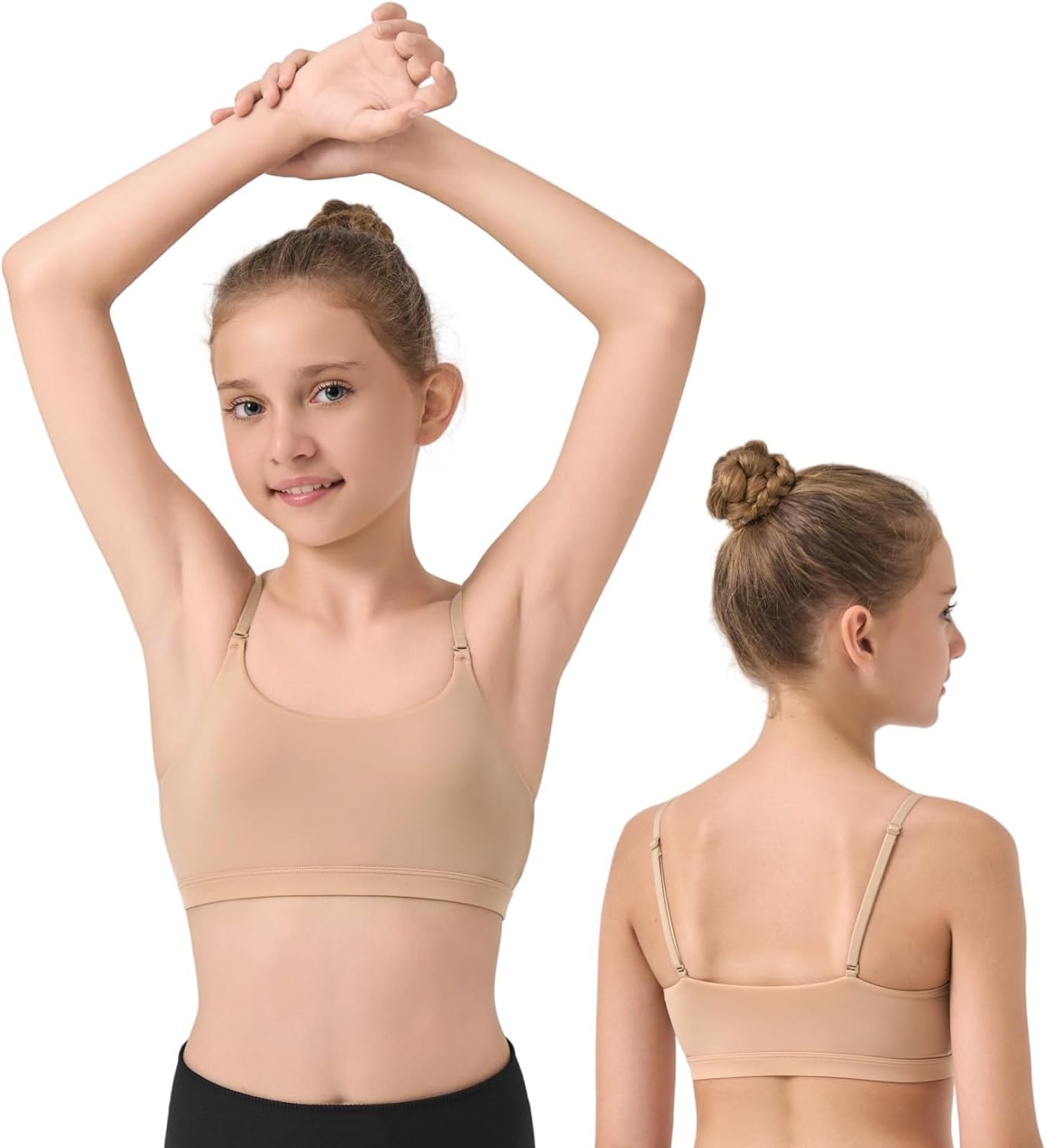 Dance Gymnastic Ballet Sport Bras for Girls Seamless Nude Training Sport Underwear Bra for Children Teens
