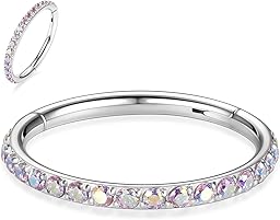 AROWRO Rook Piercing Daith Piercing Tragus Piercing Helix Piercings Septum Piercing Nasenpiercing Ring Conch Piercing Chirurgenstahl Zirkonia Hoop 16g 8mm Silber