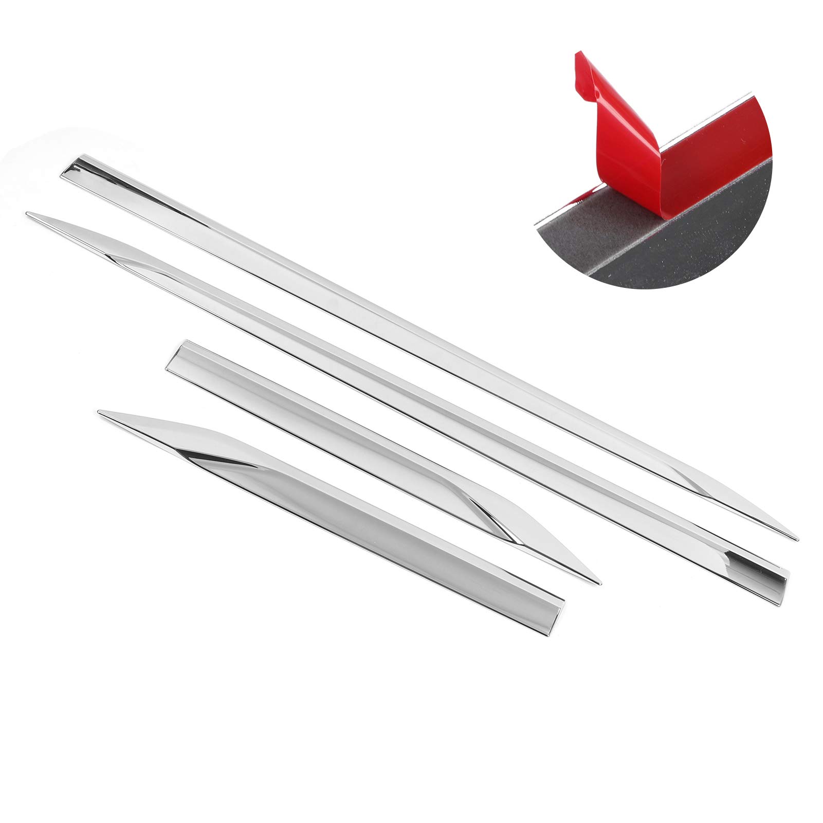 lyrlody Copertura Modanatura Laterale Carrozzeria Auto Placcatura in ABS Modanatura Carrozzeria Portiera Laterale Auto 4 Pezzi Protezione Antigraffio Finitura Lucida Nastro Facile da Installare per