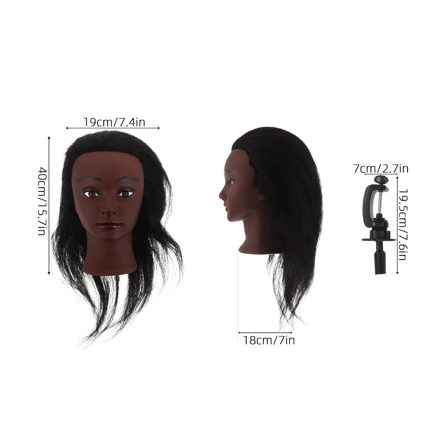 Hair Mannequin Head for Practice with Real Human Hair Training Mannequin Head for Braiding and Styling with Small Desktop Stand