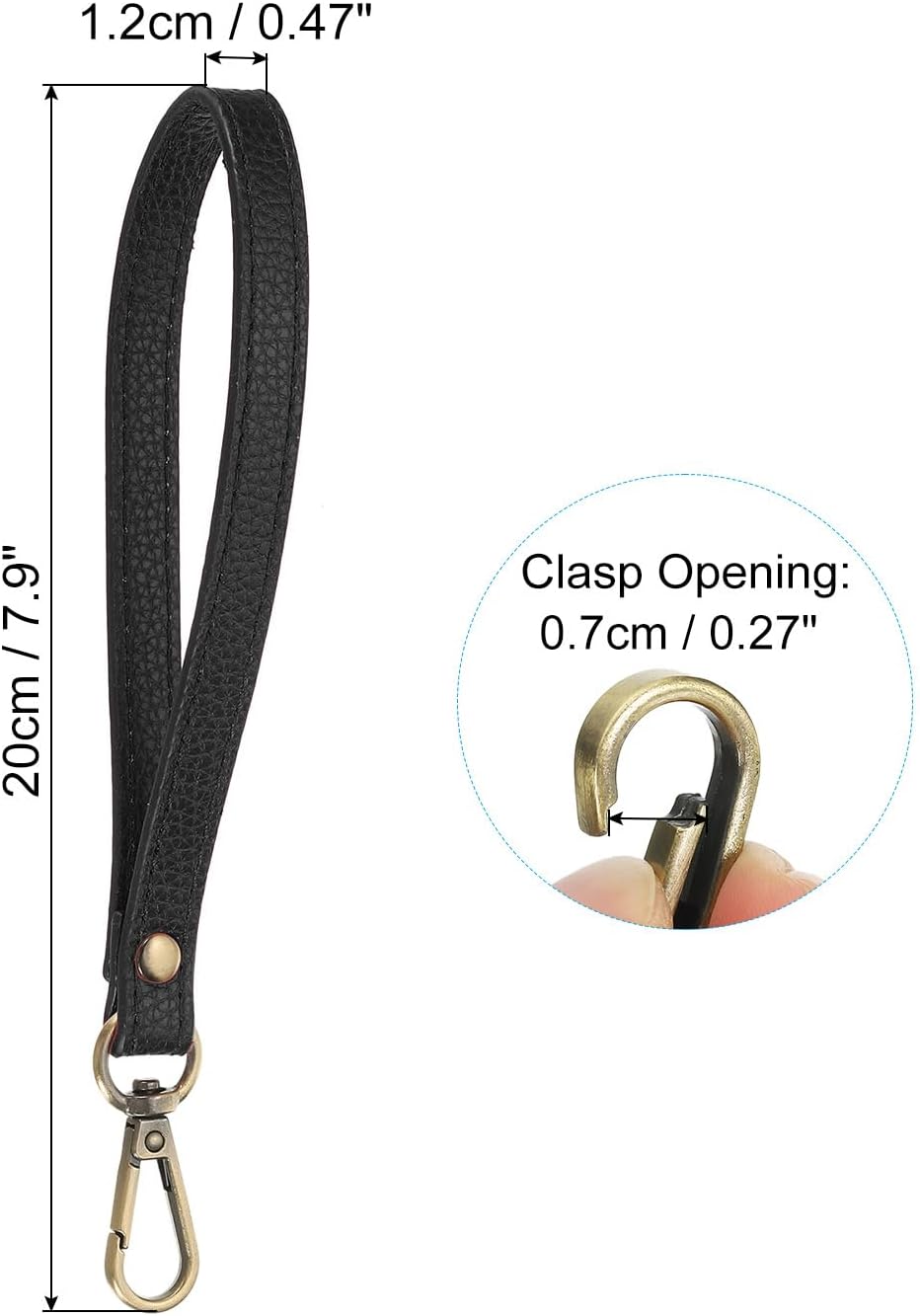 PATIKIL PU Leather Keychain with Metal Key Ring Lock, for Wallet Purse