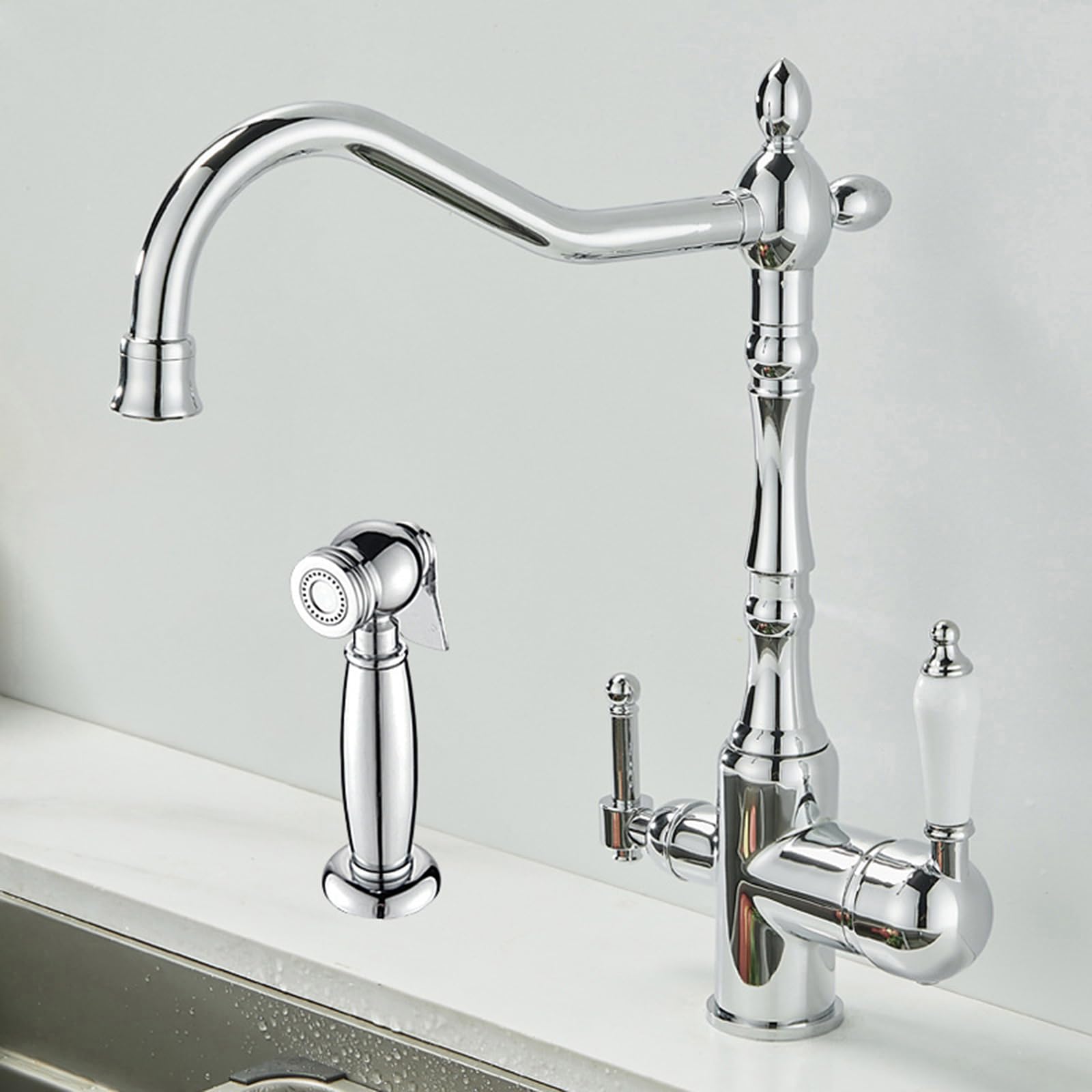 Robinet cuisine 3 voies osmose inverse avec douchette LWX