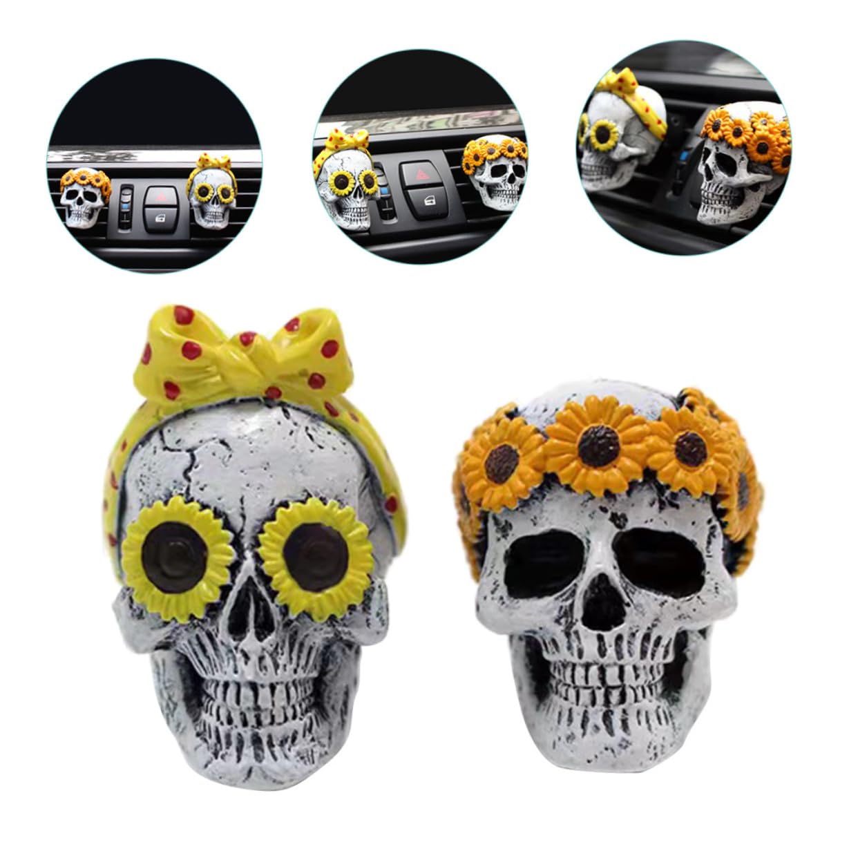 Gatuida 6 Piezas Coche Cabeza Fantasma Aromaterapia Difusor De Aroma Ambientador Automático Ambientador De Aire Divertido Coche Difusor Clip De Ventilación Difusor De Ventilación De Aire