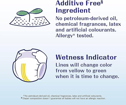 Miniatura 5 de Pantalones de dominadas para bebé, talla S (9-17 libras), 54 unidades, paquete de pantalones Moony, pañales japoneses, materiales seguros, indicador