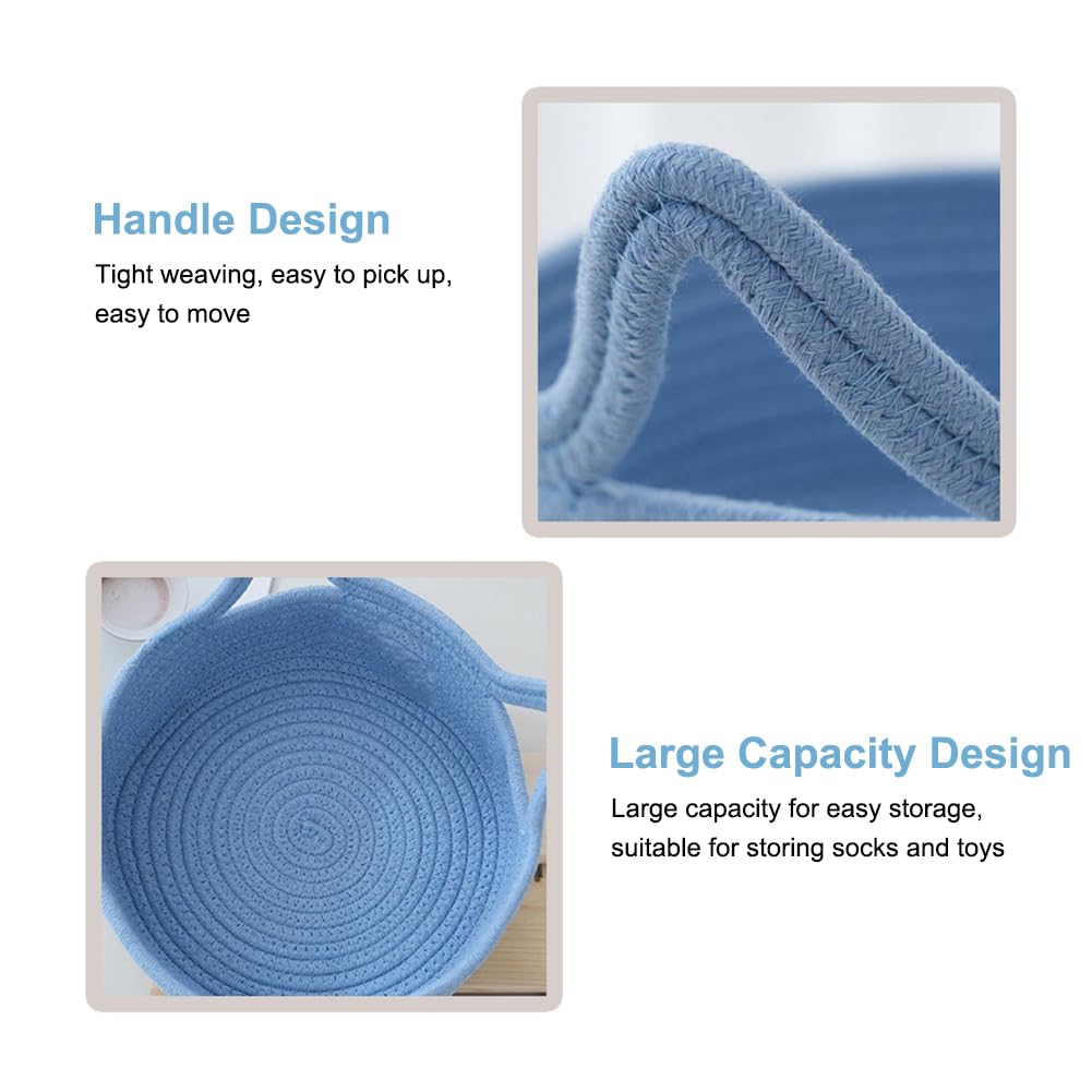 Cestini Portaoggetti Intrecciato in Corda di Cotone,Cesta Giochi Bambini,Cesta Porta Giochi,Cestini Portaoggetti Bambini,Cesto Portaoggetti Intrecciato,Cestino Portaoggetti per Cameretta Salotto